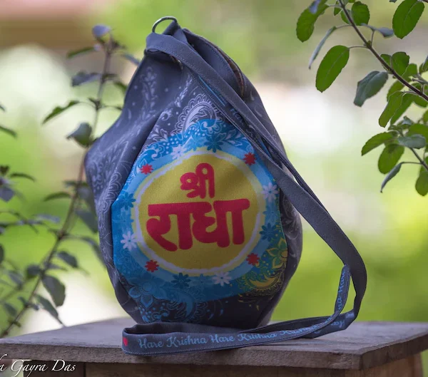 Shree Radhe with zip pocket, Prayer bag, Japa 108 Mala bag/krishna bag/ beads bag/ meditation bag.