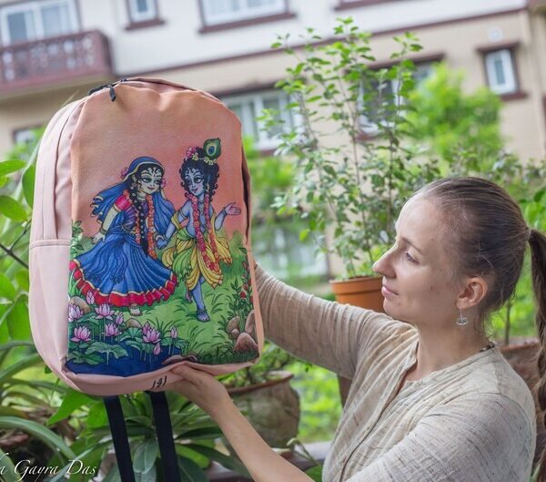 Shree Radha With Krishna School Backpack, Krishna, Hare Krishna , Vrindavan mood