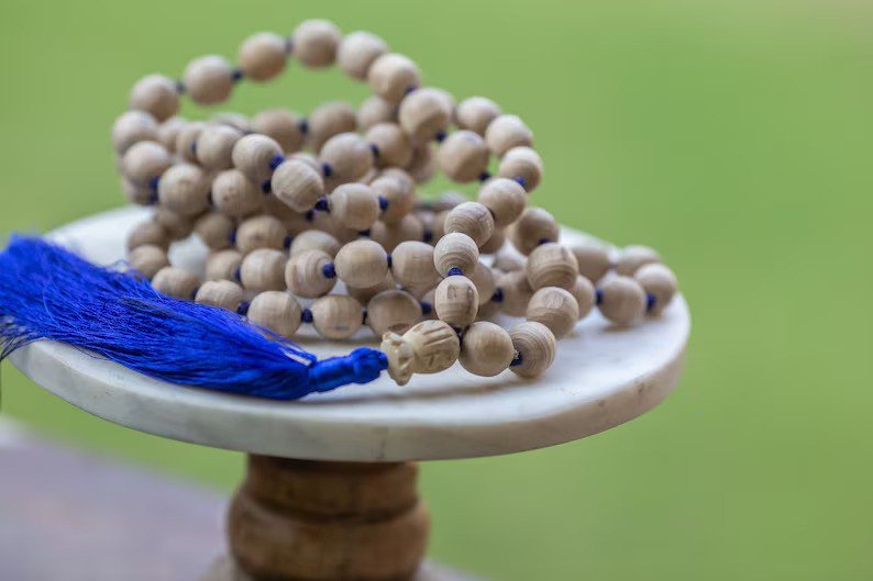 Top quality Tulasi Japa mala Meditation Beads Round,108 beads , Hare Krishna, Pure Vrindavan Tulasi