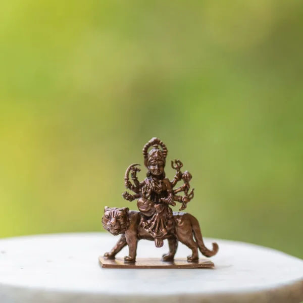 Durga / Kali Copper Idols  ,2.6 inches ,Copper Handmade Goddess Durga, Patina Antique Finish for Home Temple Blessing ,Home Temple