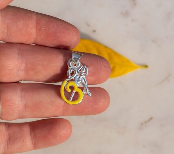 Trishun / Mahadev   silver pendant .  Handmade   necklace - hare krishna kanthi mala, , Krishna Style, Holy name
