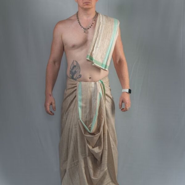 Stylish set Dhoti Chadr, Khadi Cotton High Quality ,Krishna Style, Spiritual clothing