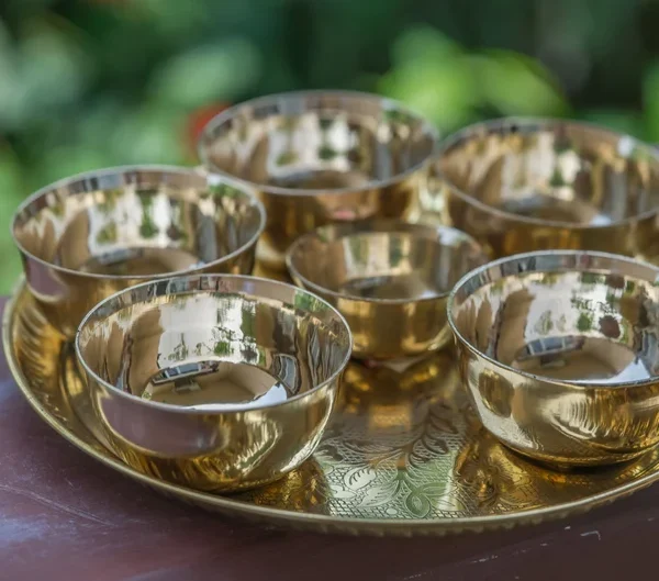 Set for Bhoga, Prasadam, Brass made. Hare Krishna things, Spiritual things.Vintage