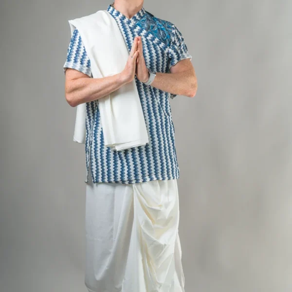 Set Stylish Dhoti+Kurta+Chadr, Khadi Cotton High Quality,Krishna Style, Spiritual clothing