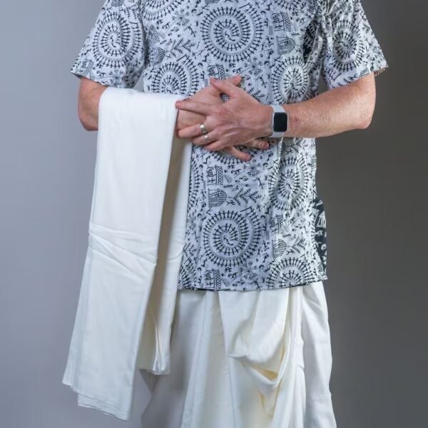 Set Stylish Dhoti+Kurta+Chadr, Khadi Cotton High Quality ,Krishna Style, Spiritual clothing