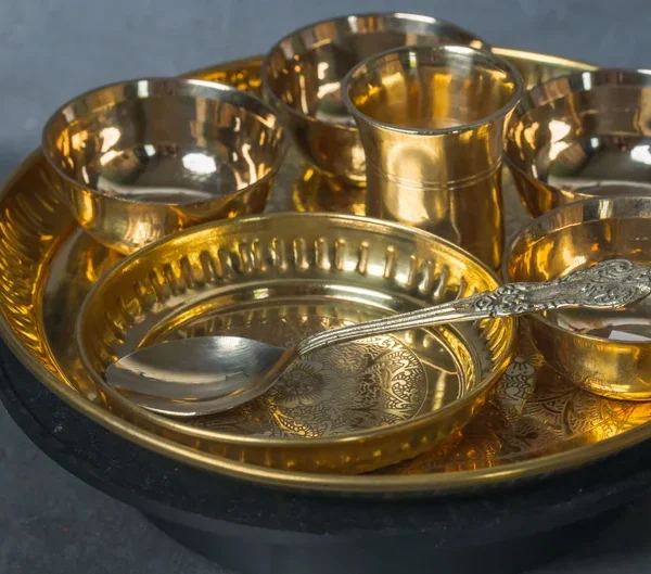 Set for Bhoga, Prasadam, Brass made. Hare Krishna things, Spiritual things.Vintage