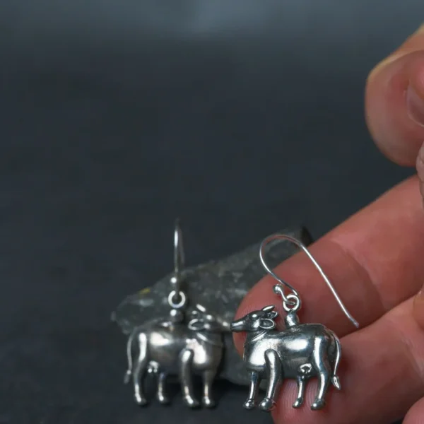 Silver earrings Cows/Surabhi Mahaprasad from Mayapur , Radhe Style, Hare Krishna