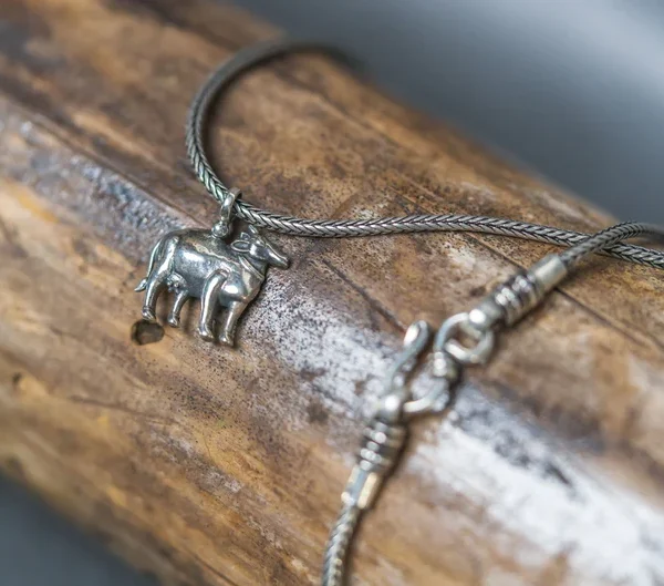 Cow/ Surabhi silver chain necklace - hare krishna kanthi mala, jay Shri radhe Mala,beads mala,
