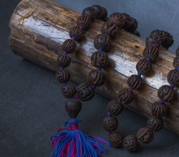 Radhe name carving Tulasi Japa mala Meditation Beads Round 54 beads , Shree Radhe tulasi japa, Spiritual things, Holy things, Krishna Style