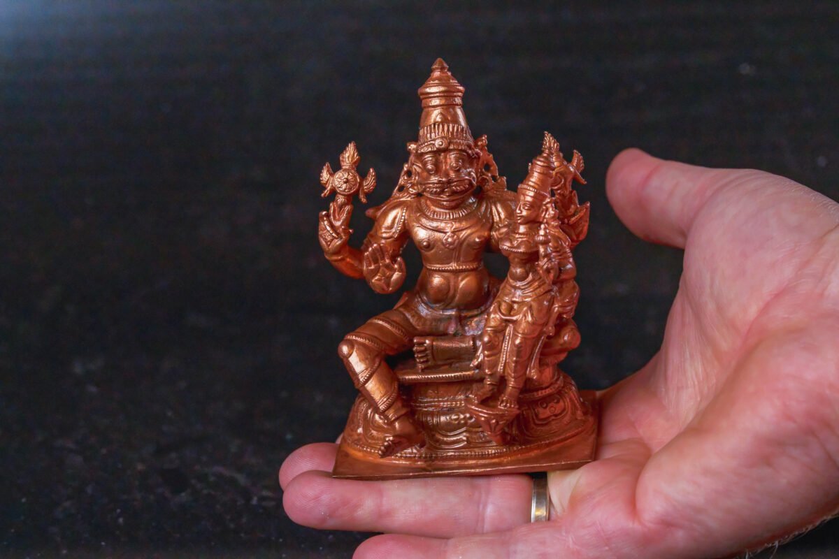 Copper Laxmi Narasimhadev murti 4 Inches.deity Nrisimhadev ,Hare Krishna, Spiritual things, Holy things .copper