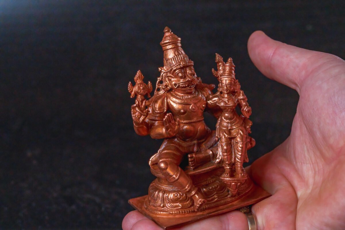 Copper Laxmi Narasimhadev murti 4 Inches.deity Nrisimhadev ,Hare Krishna, Spiritual things, Holy things .copper