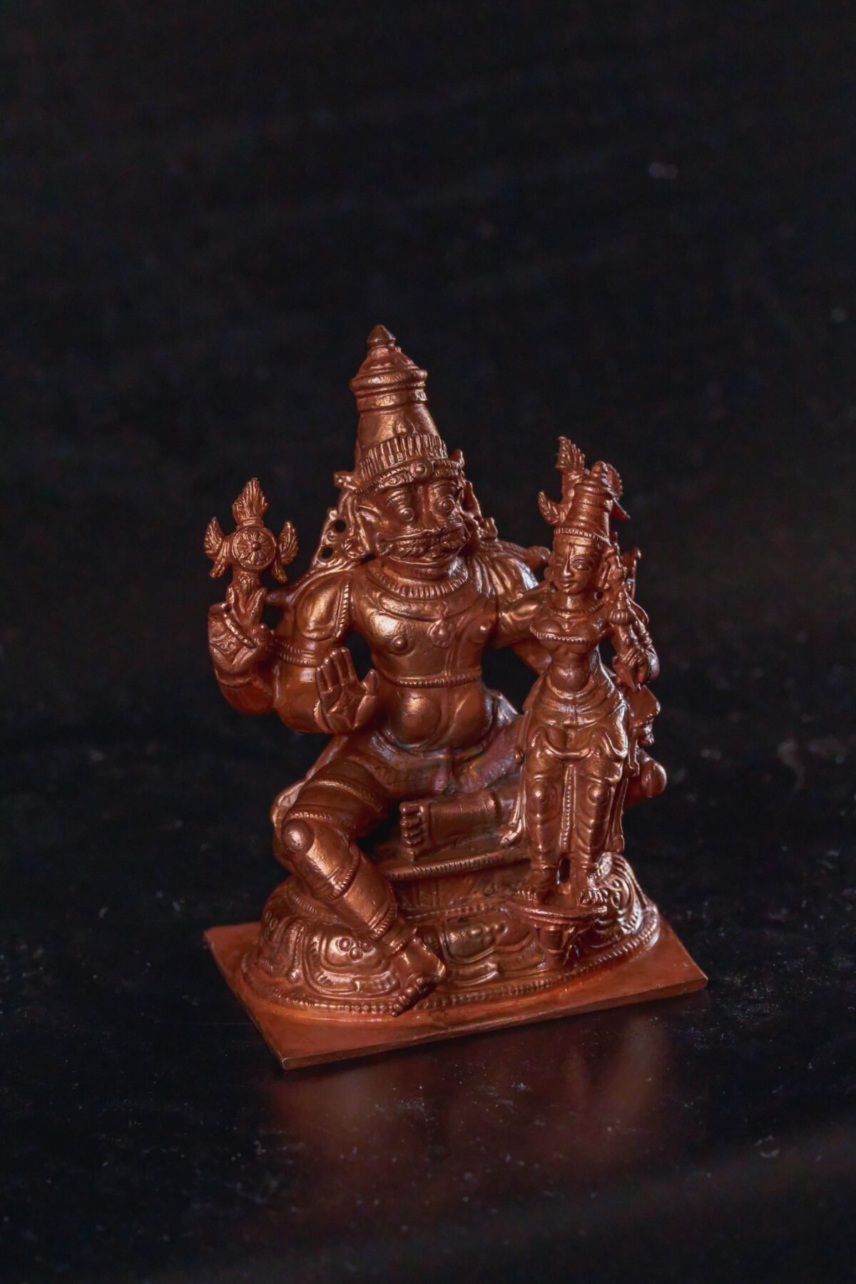 Copper Laxmi Narasimhadev murti 4 Inches.deity Nrisimhadev ,Hare Krishna, Spiritual things, Holy things .copper