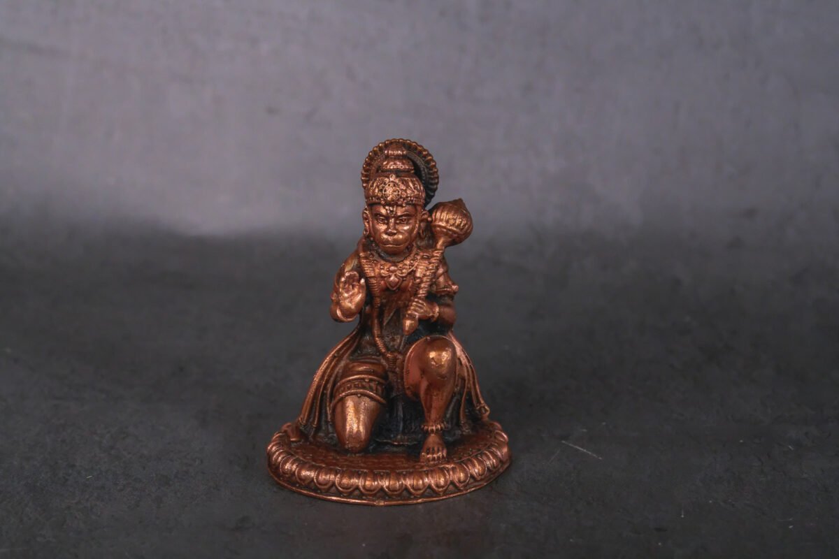 3 inches, Handmade Copper Hanuman Idol ,deity Rama Lila ,Hare Krishna, Spiritual things, Holy things .copper