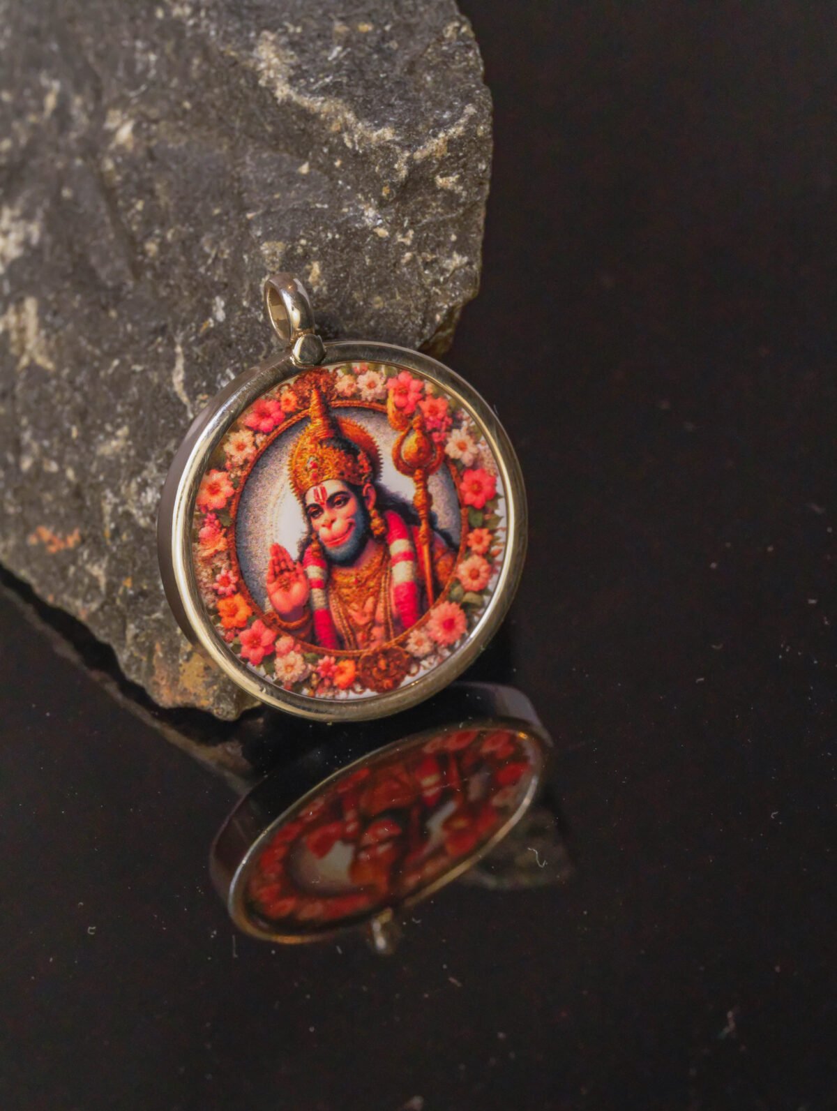 Hanuman silver pendant , Vrindavan style, Lord Jagannath , Krishna Idol, Dhama style (Copy)