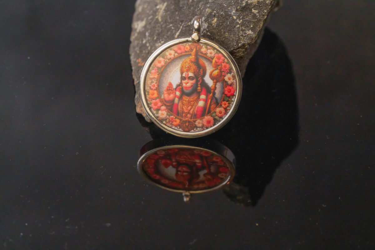 Hanuman silver pendant , Vrindavan style, Lord Jagannath , Krishna Idol, Dhama style (Copy)