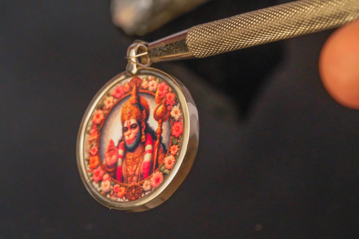 Hanuman silver pendant , Vrindavan style, Lord Jagannath , Krishna Idol, Dhama style (Copy)