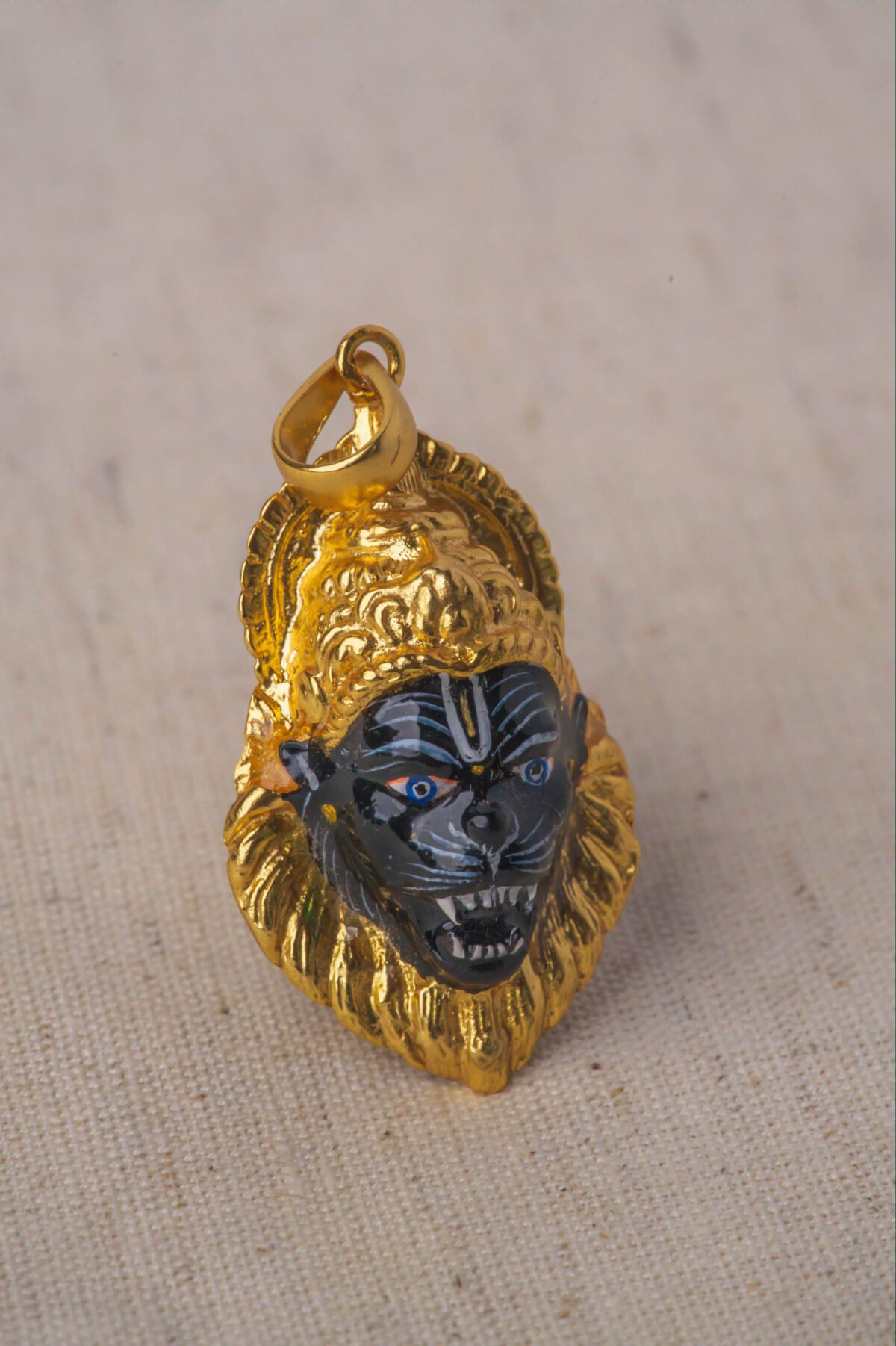 Ugra Narasimhadev Silver Pendant With Gold Plated Enamel Mayapur Unique Jewelry