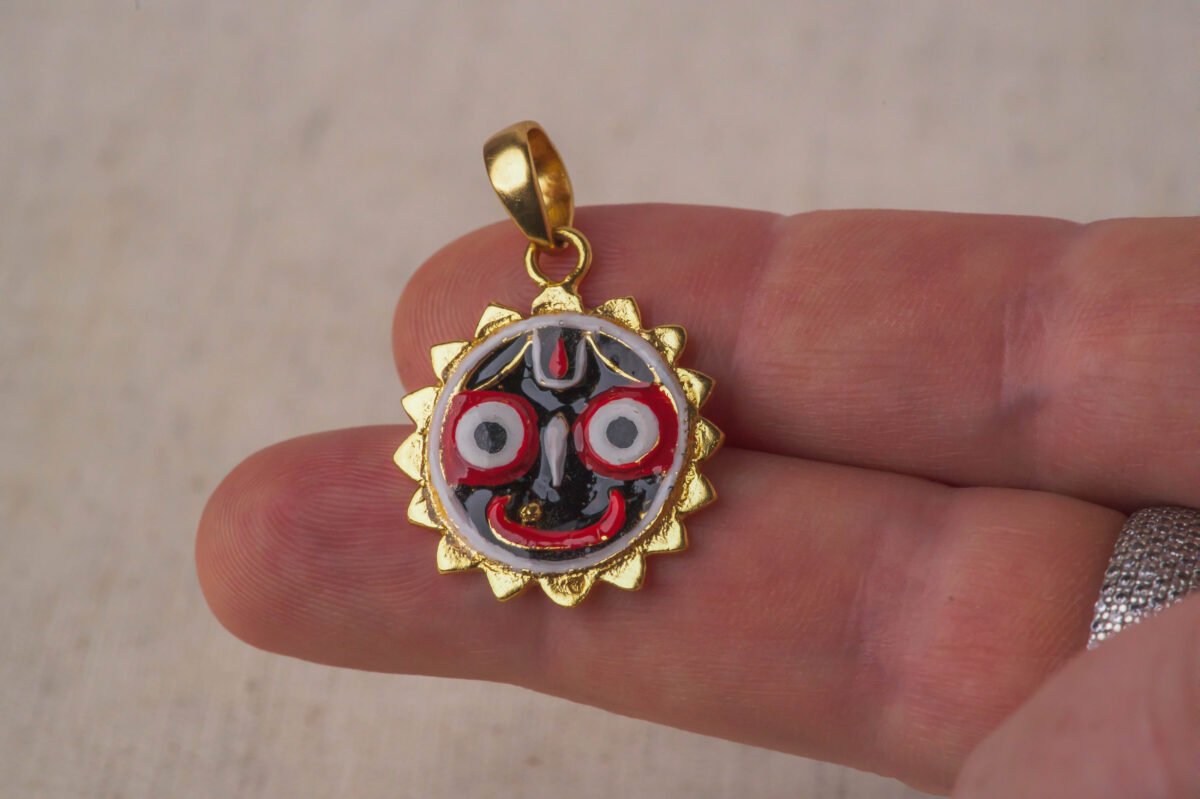 Jagannath Pendants Silver with Gold Plated.Krishna Style.Jagannath pure pendant