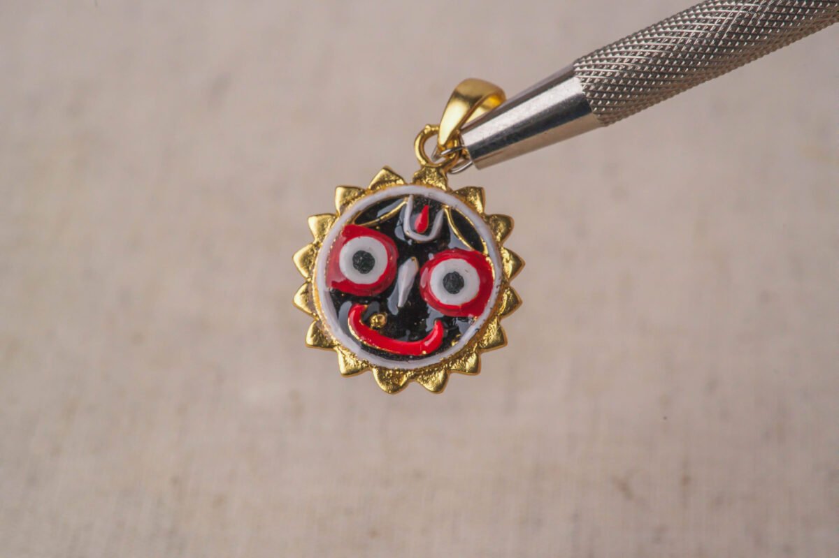 Jagannath Pendants Silver with Gold Plated.Krishna Style.Jagannath pure pendant