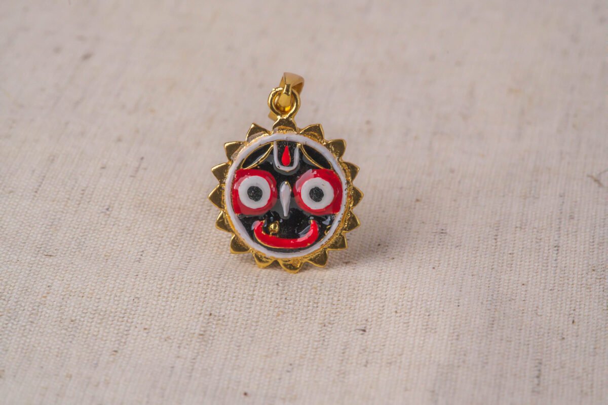 Jagannath Pendants Silver with Gold Plated.Krishna Style.Jagannath pure pendant