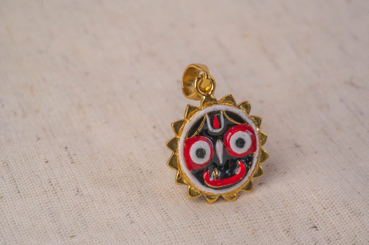 Jagannath Pendants Silver with Gold Plated.Krishna Style.Jagannath pure pendant