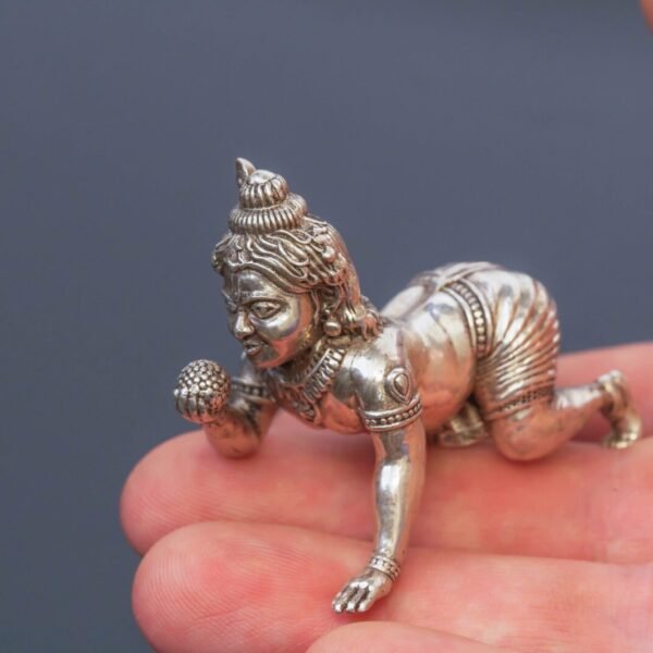 Silver Gopal murti 2 Inch ,deity Gopal ,Hare Krishna, Holy Murti