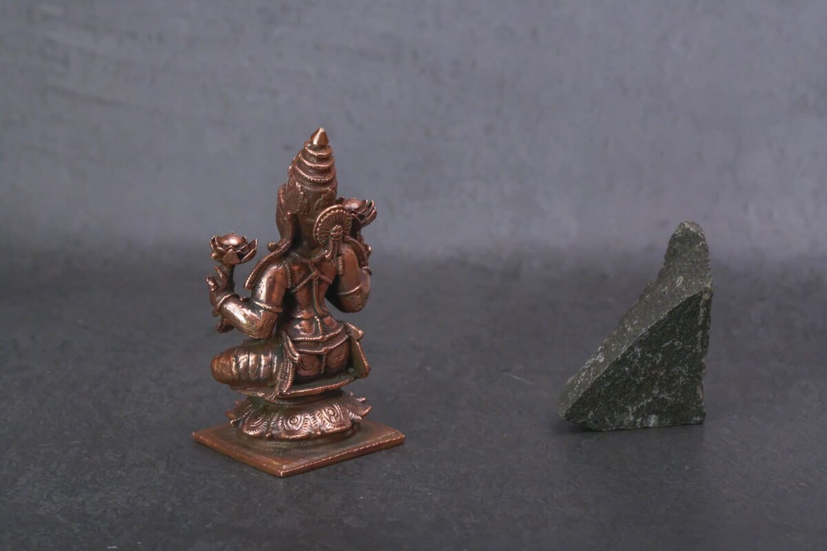 Copper Idols India, 3.6inches, Handmade Mahalakshmi Idol with, 300Grams