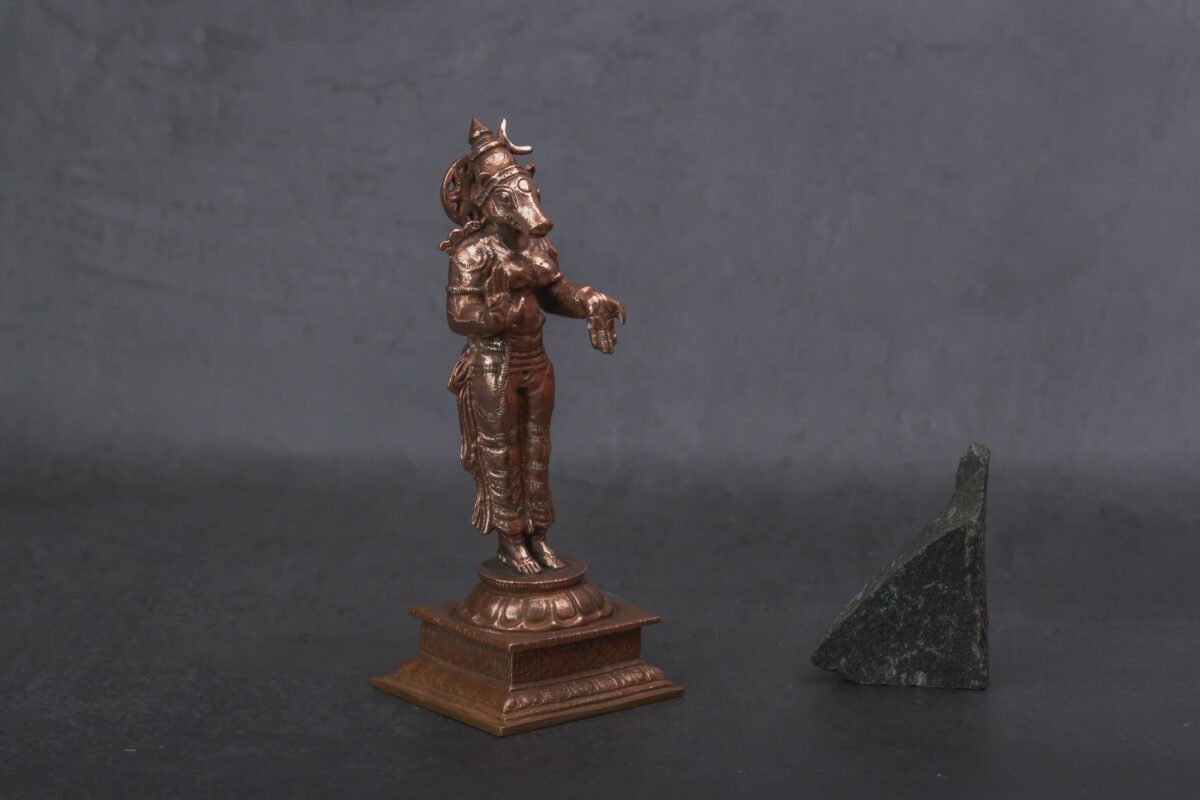 Exploring the Exquisite Varaha Dev 4.8 Inches: Handmade Standing Goddess Varahi, 380 Gram