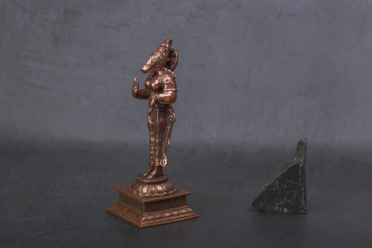 Exploring the Exquisite Varaha Dev 4.8 Inches: Handmade Standing Goddess Varahi, 380 Gram