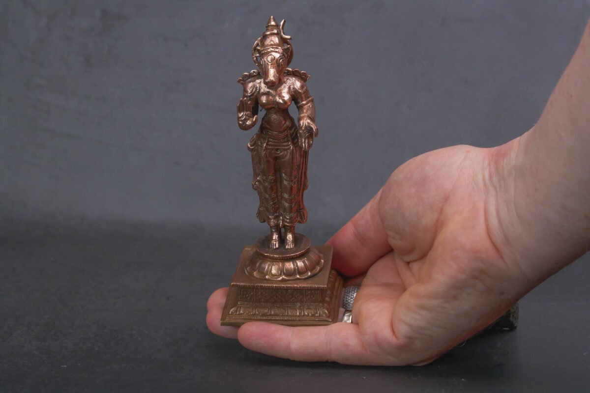 Exploring the Exquisite Varaha Dev 4.8 Inches: Handmade Standing Goddess Varahi, 380 Gram