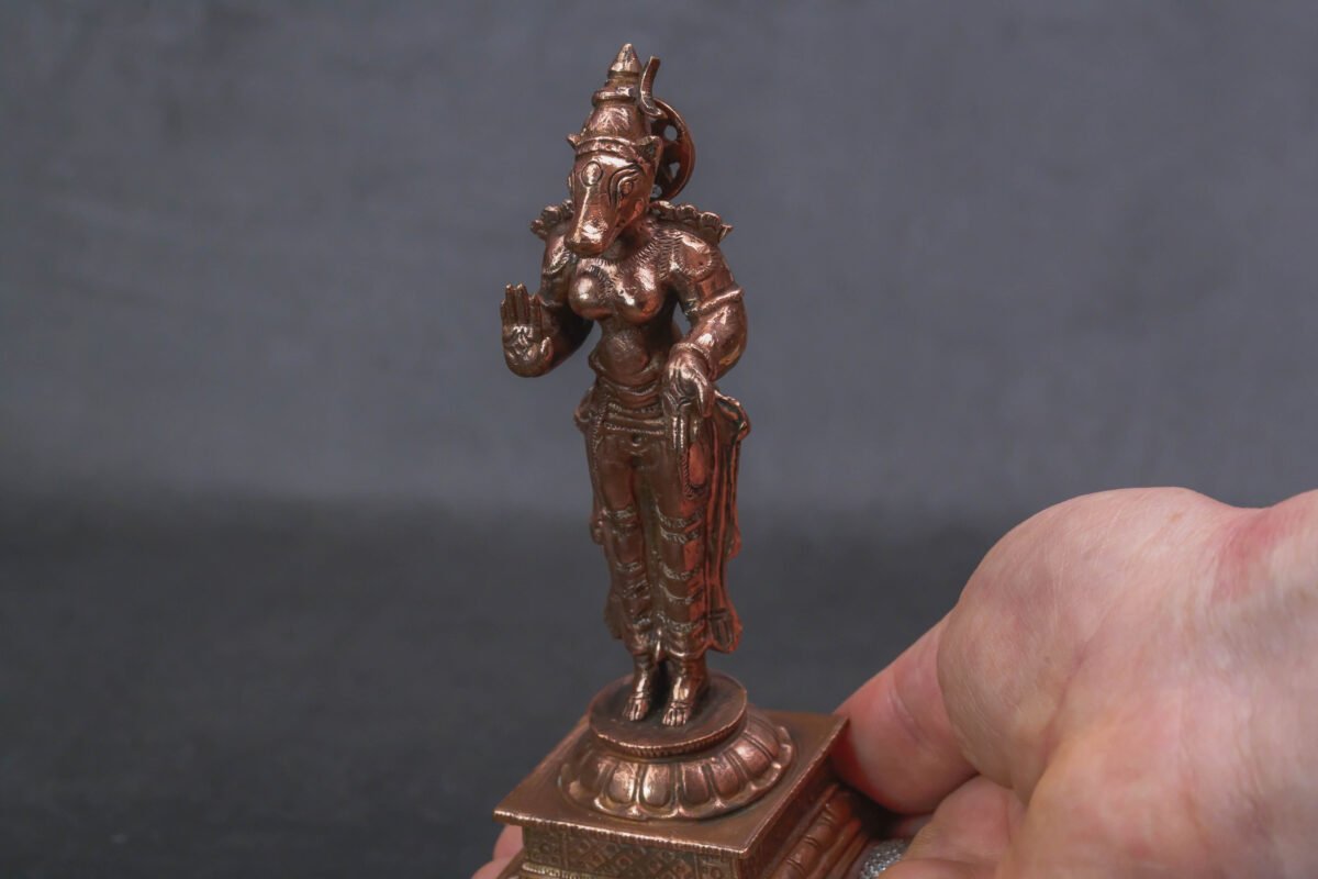 Exploring the Exquisite Varaha Dev 4.8 Inches: Handmade Standing Goddess Varahi, 380 Gram