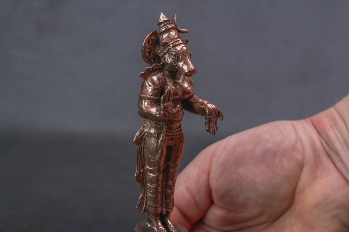 Exploring the Exquisite Varaha Dev 4.8 Inches: Handmade Standing Goddess Varahi, 380 Gram