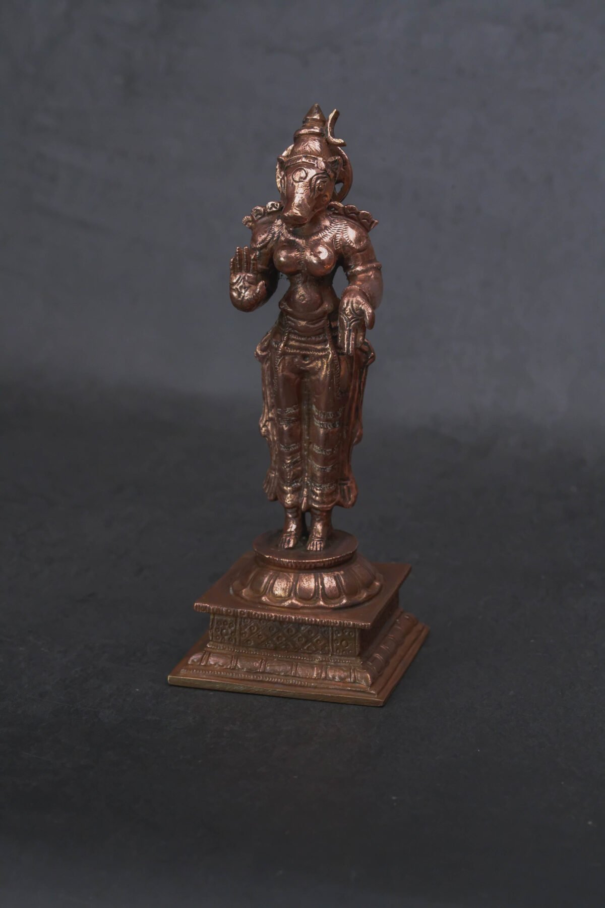 Exploring the Exquisite Varaha Dev 4.8 Inches: Handmade Standing Goddess Varahi, 380 Gram