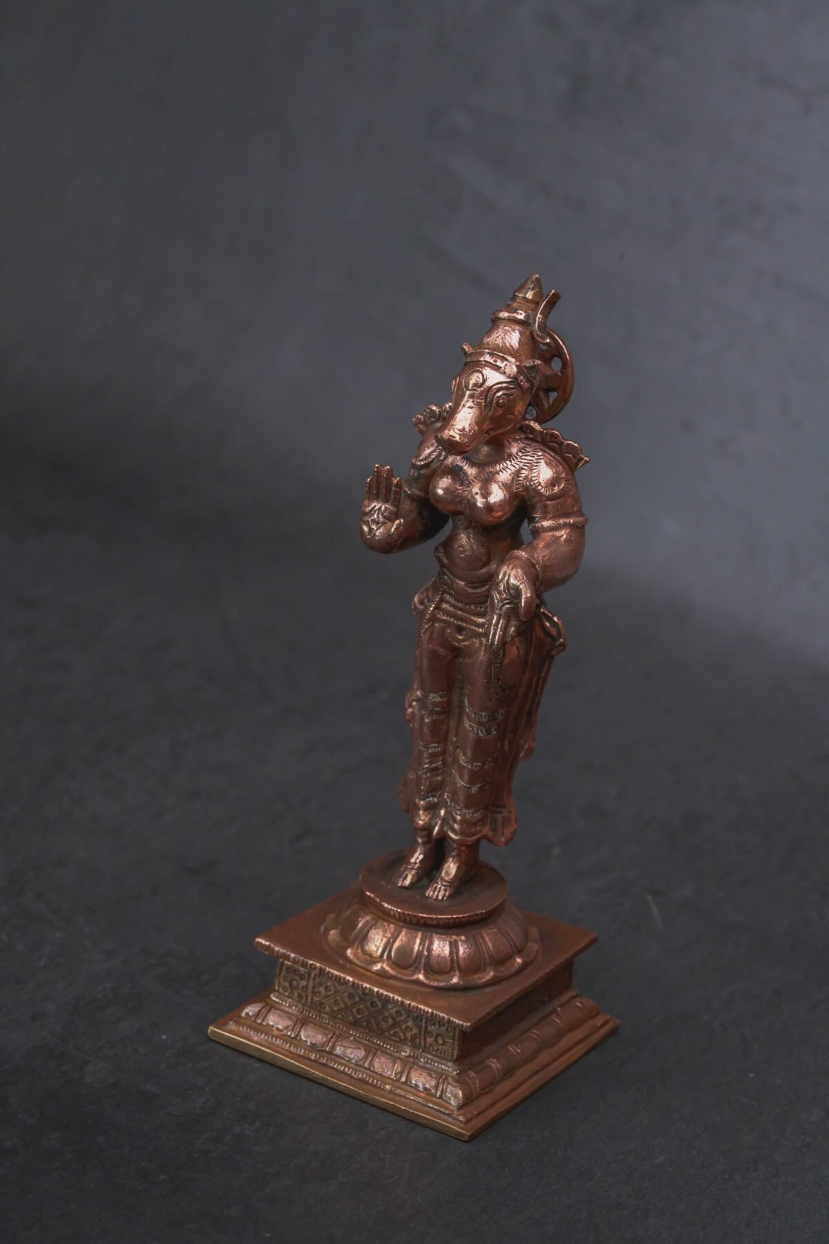 Exploring the Exquisite Varaha Dev 4.8 Inches: Handmade Standing Goddess Varahi, 380 Gram