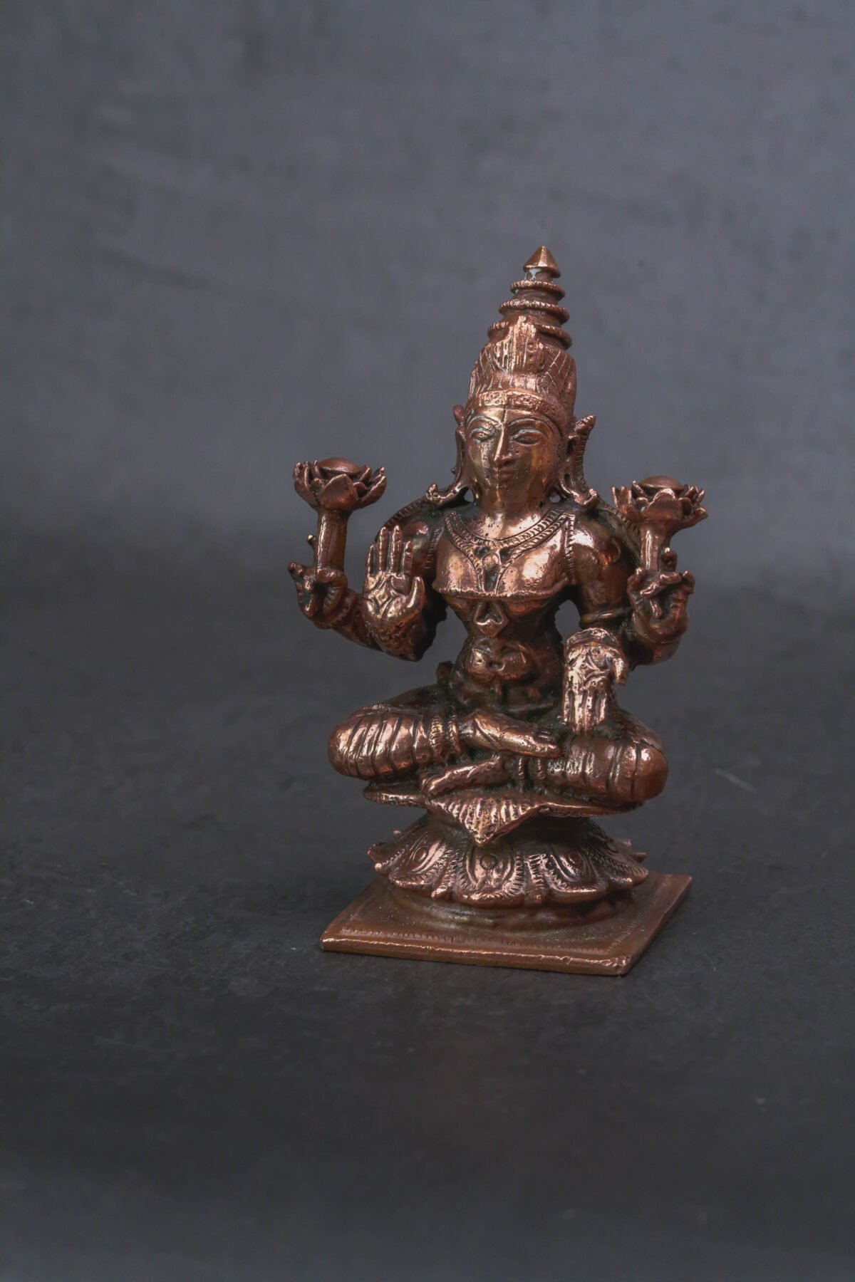 Copper Idols India, 3.6inches, Handmade Mahalakshmi Idol with, 300Grams