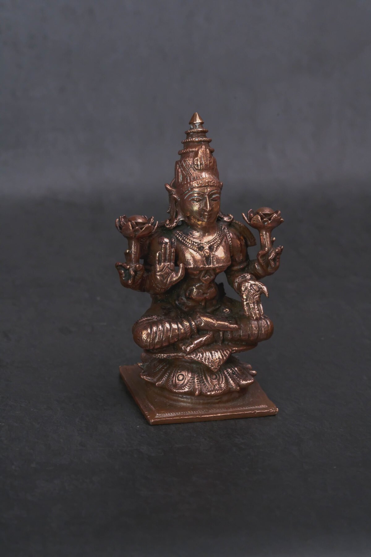 Copper Idols India, 3.6inches, Handmade Mahalakshmi Idol with, 300Grams