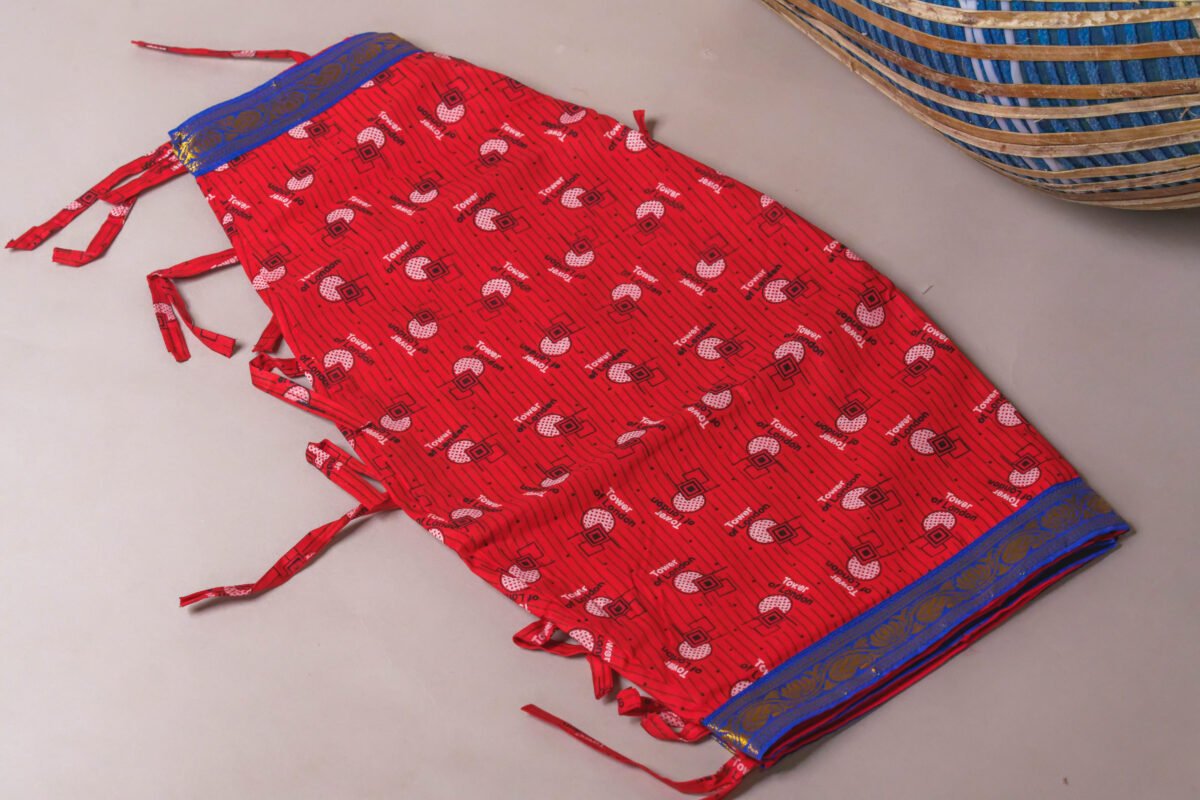 Red  Mridanga cover accessory for protecting your drum.