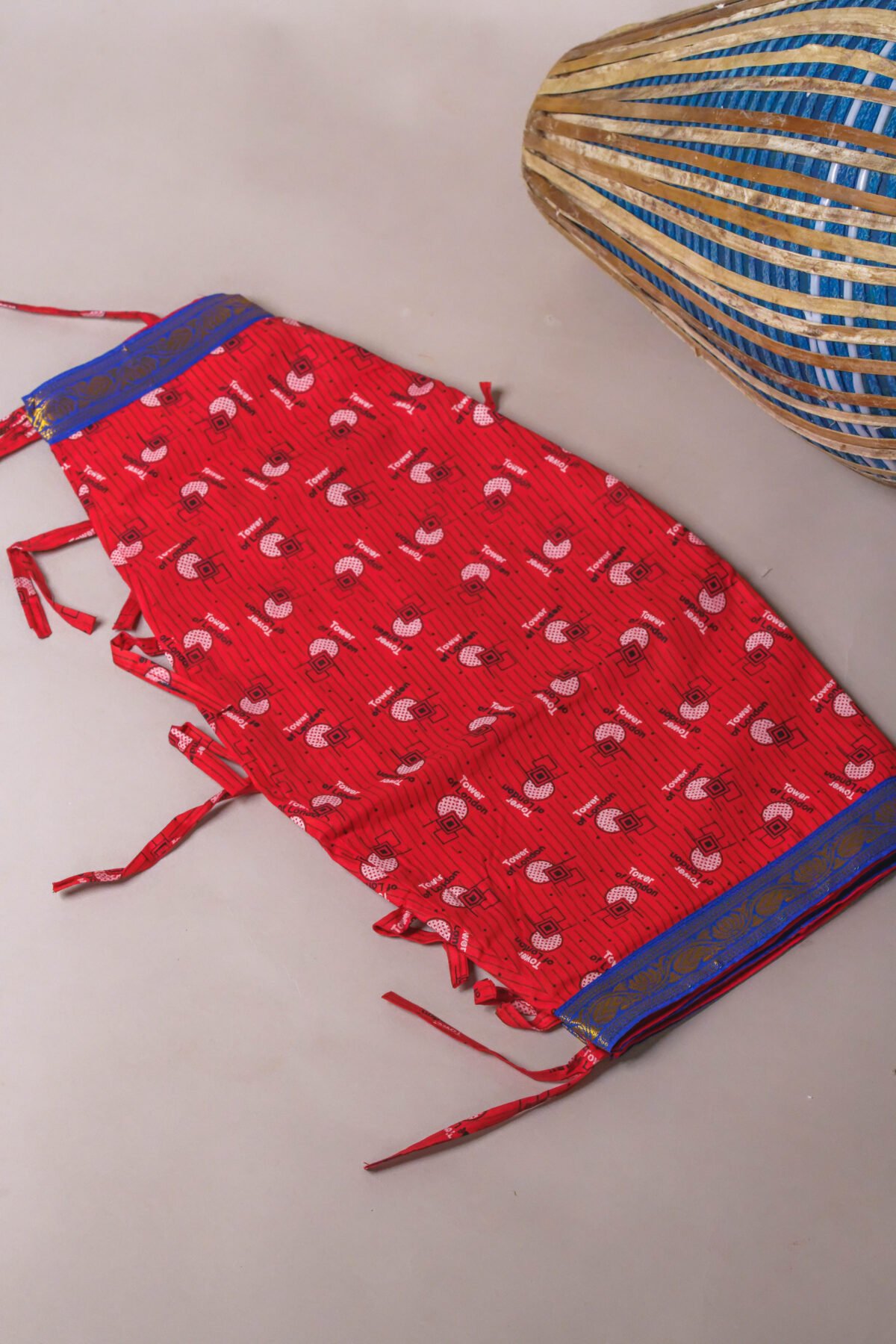 Red  Mridanga cover accessory for protecting your drum.