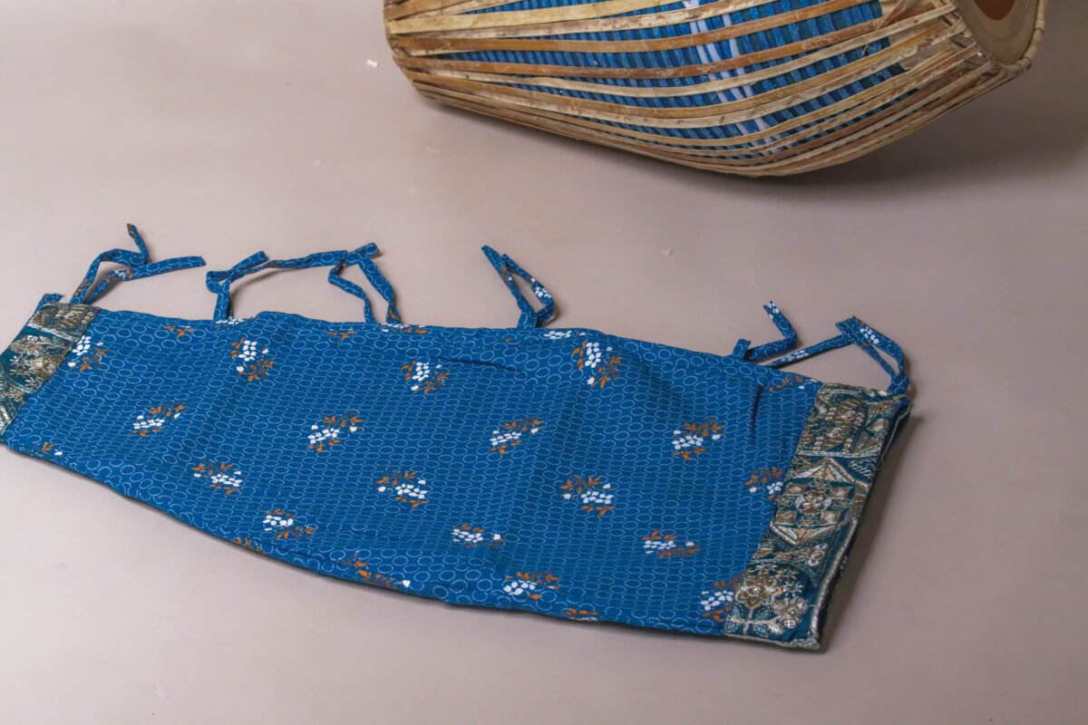 Blue Mridanga cover accessory for protecting your drum.