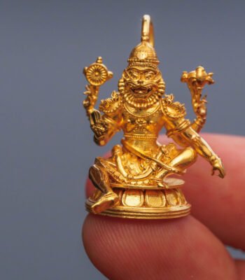 Gold Nrisimhadev pendant 14 karat 585 from Mayapur Ugra Narasimhadev Pure Gold