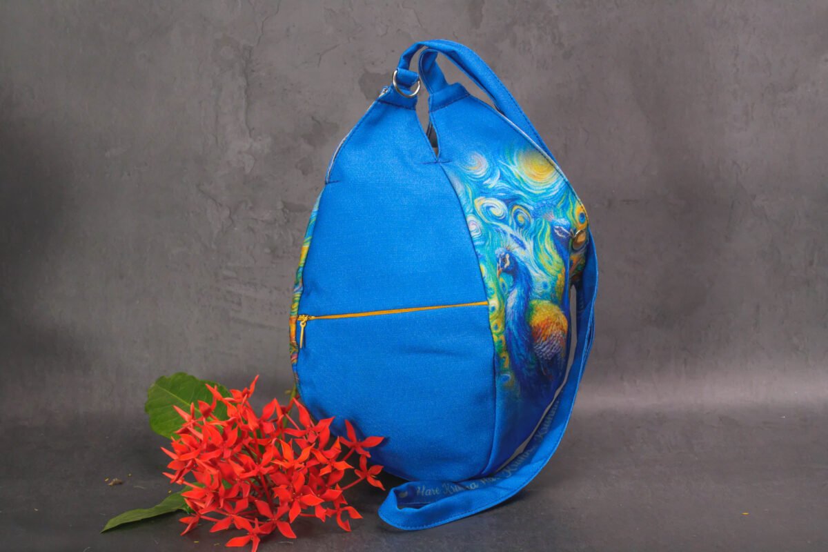 Peacock with Flower  Prayer bag, Japa Mala bag/krishna bag/ beads bag/ meditation bag.