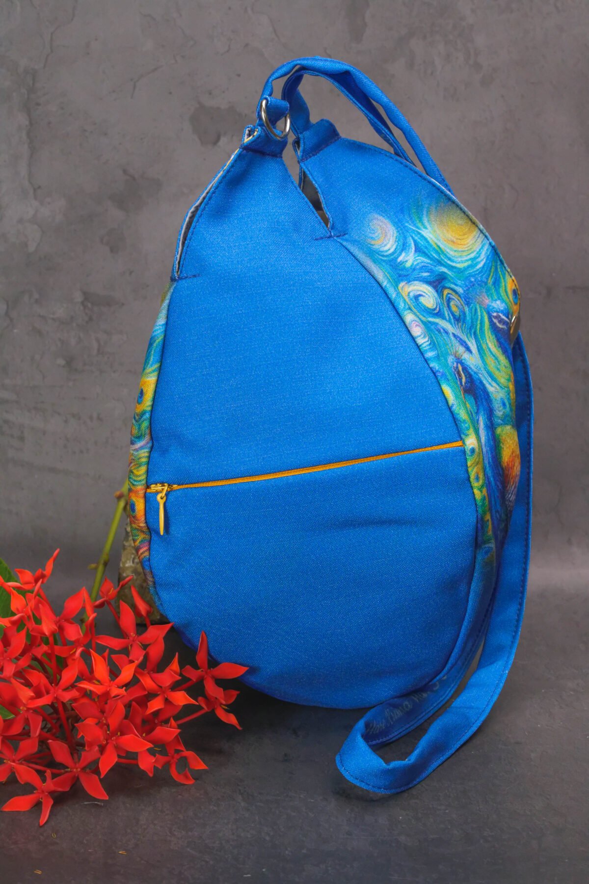 Peacock with Flower  Prayer bag, Japa Mala bag/krishna bag/ beads bag/ meditation bag.