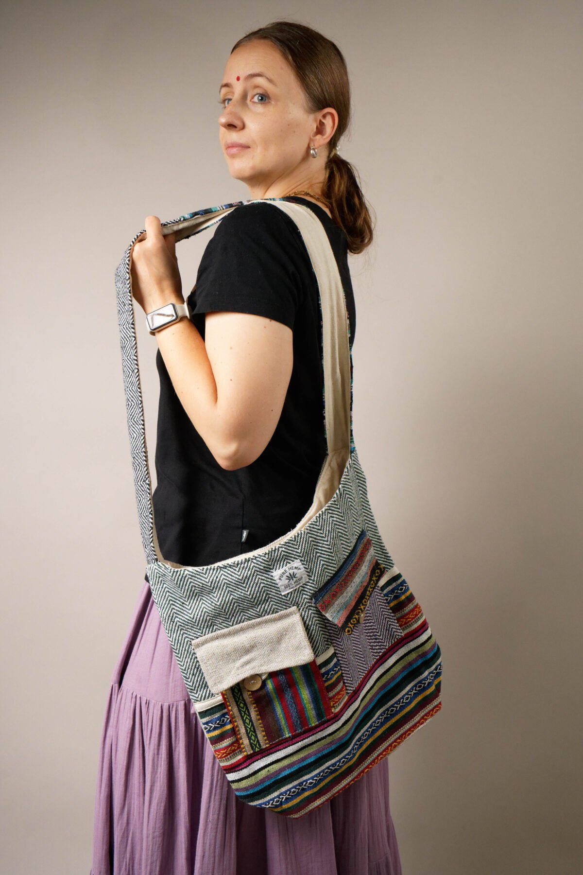 LONGING to buy hemp Messenger Bag, Hemp Crossbody, HEMP Sling BAG meditation with zip pocket