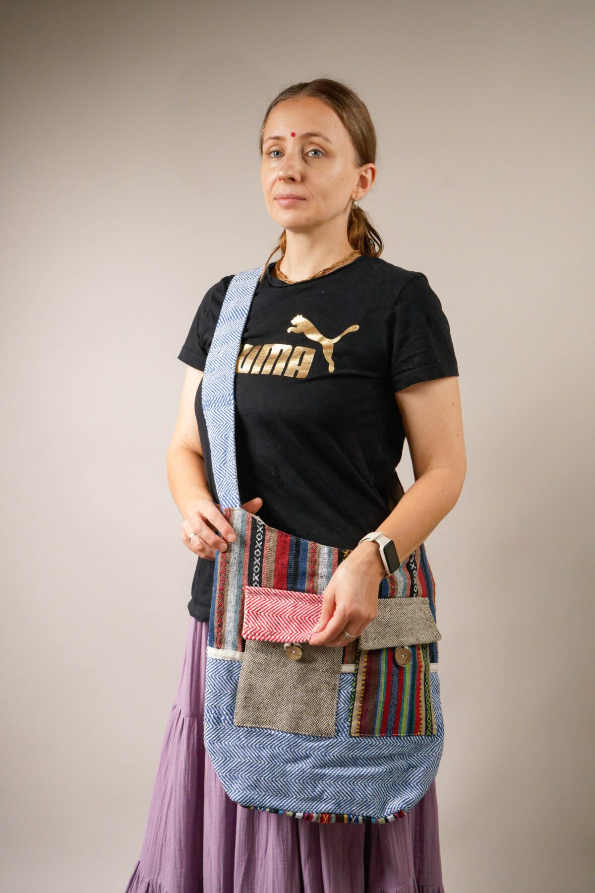 New LONGING to buy hemp Messenger Bag, Hemp Crossbody, HEMP Sling BAG meditation with zip pocket