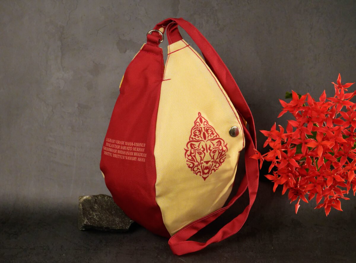 Stylish Nrisimhadev Japa bag Prayer bag, Japa Mala bag/krishna bag/ beads bag/ meditation bag.