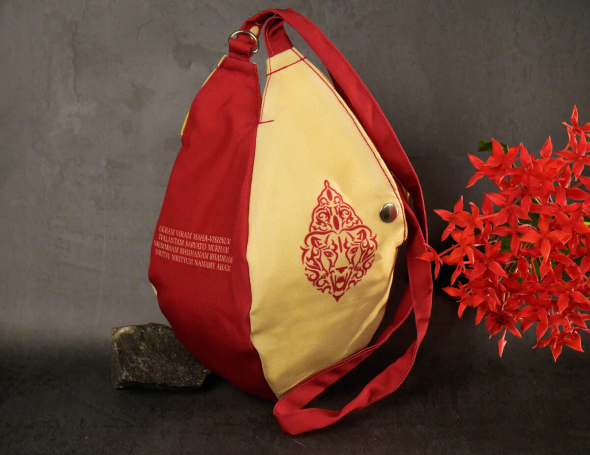 Stylish Nrisimhadev Japa bag Prayer bag, Japa Mala bag/krishna bag/ beads bag/ meditation bag.