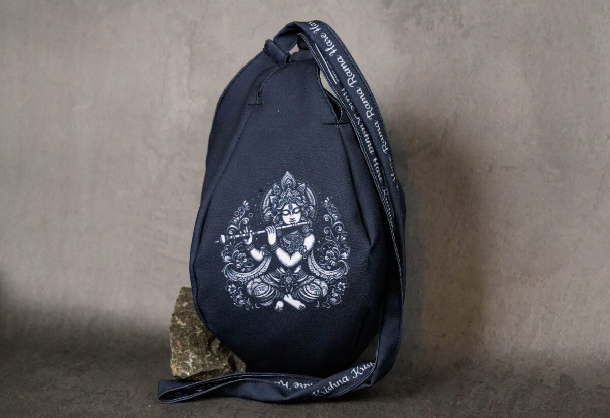 Black  Krishna Japa bag Prayer bag, Japa Mala bag/krishna bag/ beads bag/ meditation bag.