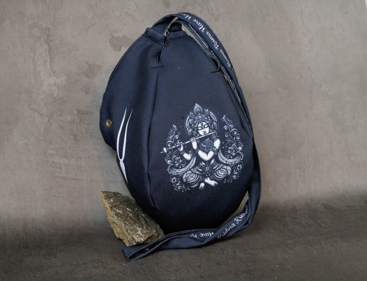 Black  Krishna Japa bag Prayer bag, Japa Mala bag/krishna bag/ beads bag/ meditation bag.