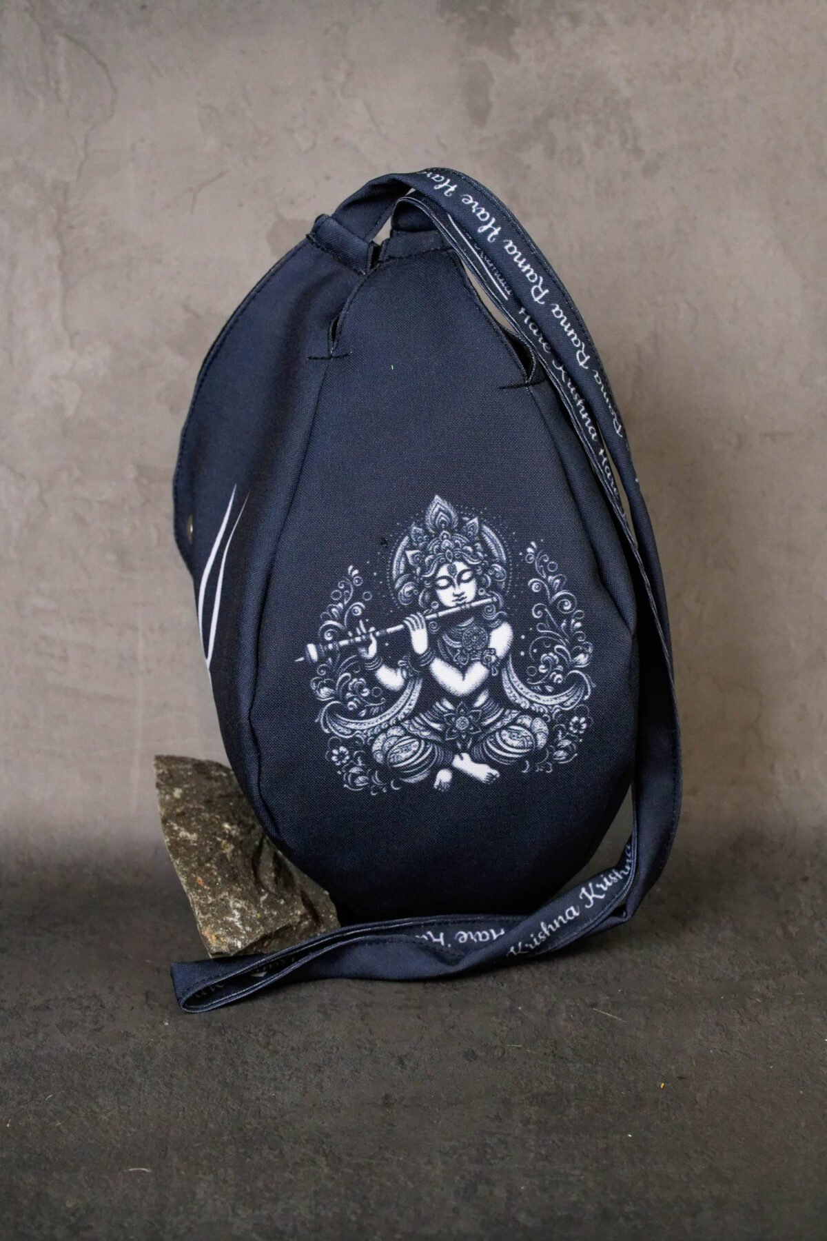 Black  Krishna Japa bag Prayer bag, Japa Mala bag/krishna bag/ beads bag/ meditation bag.