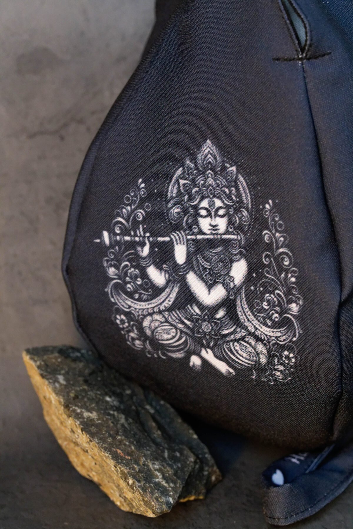 Black  Krishna Japa bag Prayer bag, Japa Mala bag/krishna bag/ beads bag/ meditation bag.